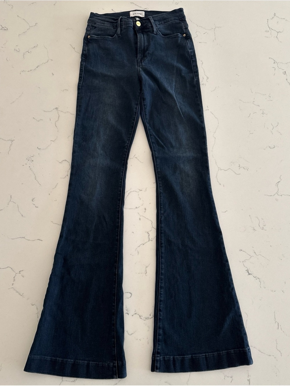 FRAME  le High Flare Jeans Women's Size 27 Long 35” Inseam Dark Wash